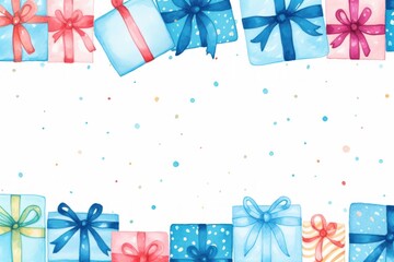 A cute blue christmas gift border paper celebration anniversary.