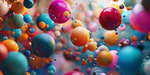 Cinematic Floating 3D Abstract Shapes: Vibrant Colors, Diverse Textures, Surreal Composition, Dynamic Geometry, and Futuristic Visual Art Design