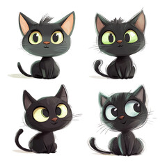 Obraz premium Four Adorable Black Kittens