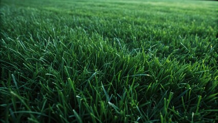 Obraz premium A seamless green grass texture covering the entire image, showcasing a rich, natural look with three distinct shades of green: light, medium, and deep forest green. The grass blades should vary in len