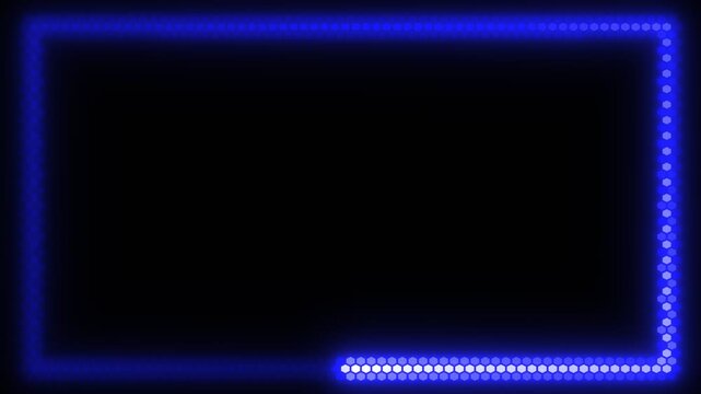 Abstract neon Hexagonal line Blue color moving seamless art loop background abstract motion screen background animated box shapes. looped animation. Blue color light 4k glowing line