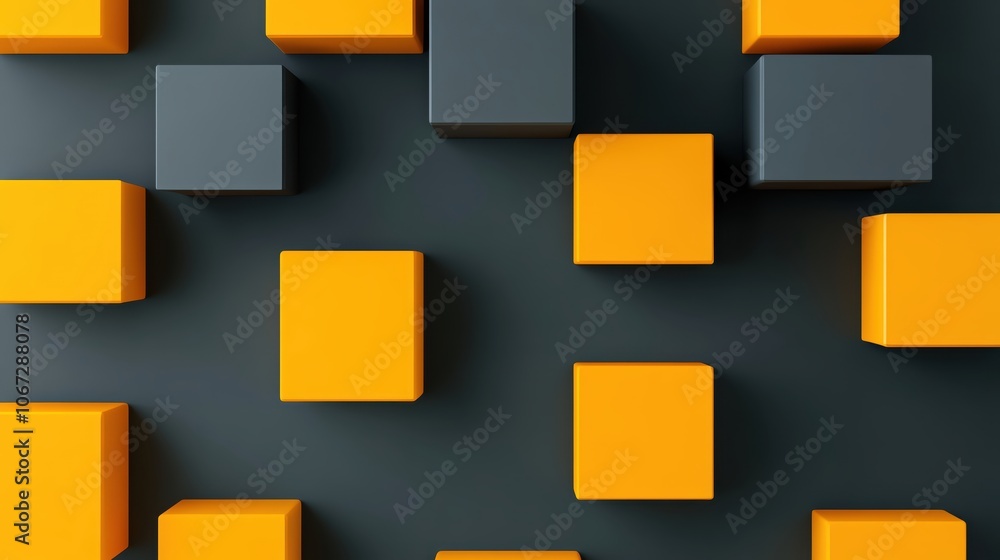 Aufkleber colorful blocks arranged in a modern pattern on a dark background.