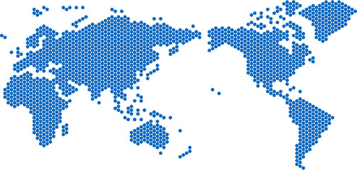 Hexagon shape world map © tanarch