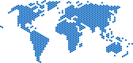 Fototapeta premium Hexagon shape world map