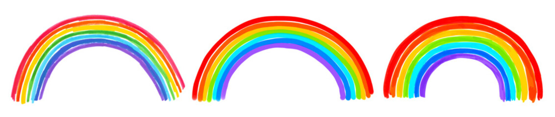 Fototapeta premium Felt pen hand drawn vector illustration collection of Rainbow Arcs