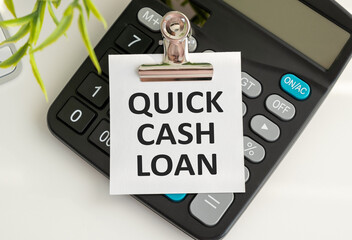 Business photo shows hand written text quick cash loan