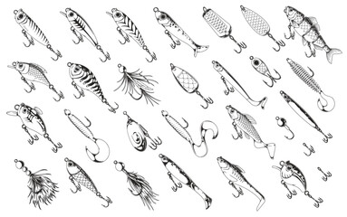 Fishing lures and baits collection