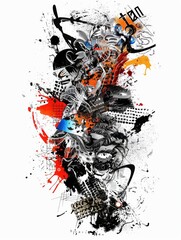 Abstract Collage Art with Vibrant Colors and Dynamic Shapes for Modern and Contemporary Design Projects