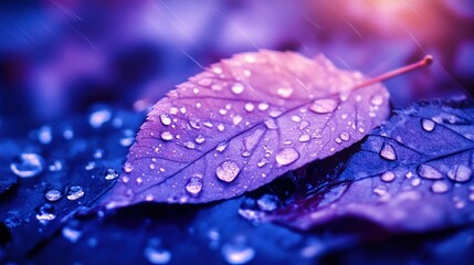 Purple Leaf Rain Drops