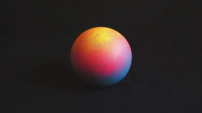Rainbow Egg on Black Surface