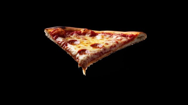 Abstract Concept of Levitating Pizza Slice in Minimalist Setting