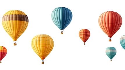 Obraz premium Colorful Hot Air Balloons Floating in Clear Sky