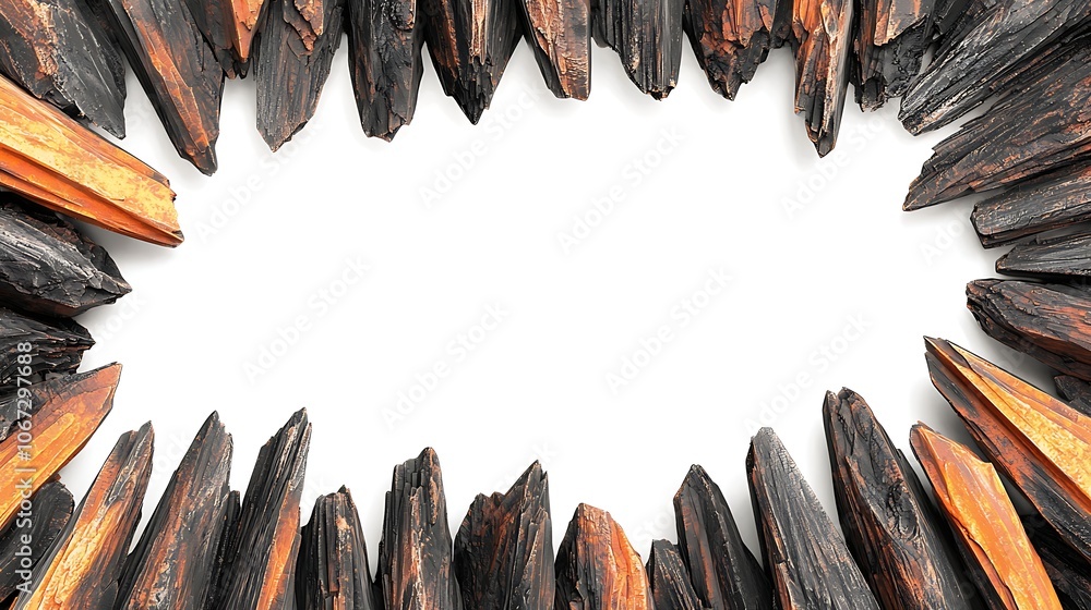 Poster striking angular shards frame white space effect