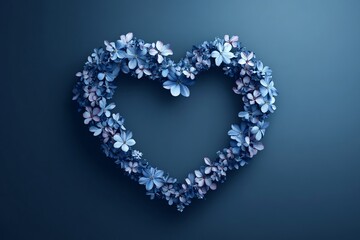 Minimalist Heart-Shaped Floral Wreath Illustration