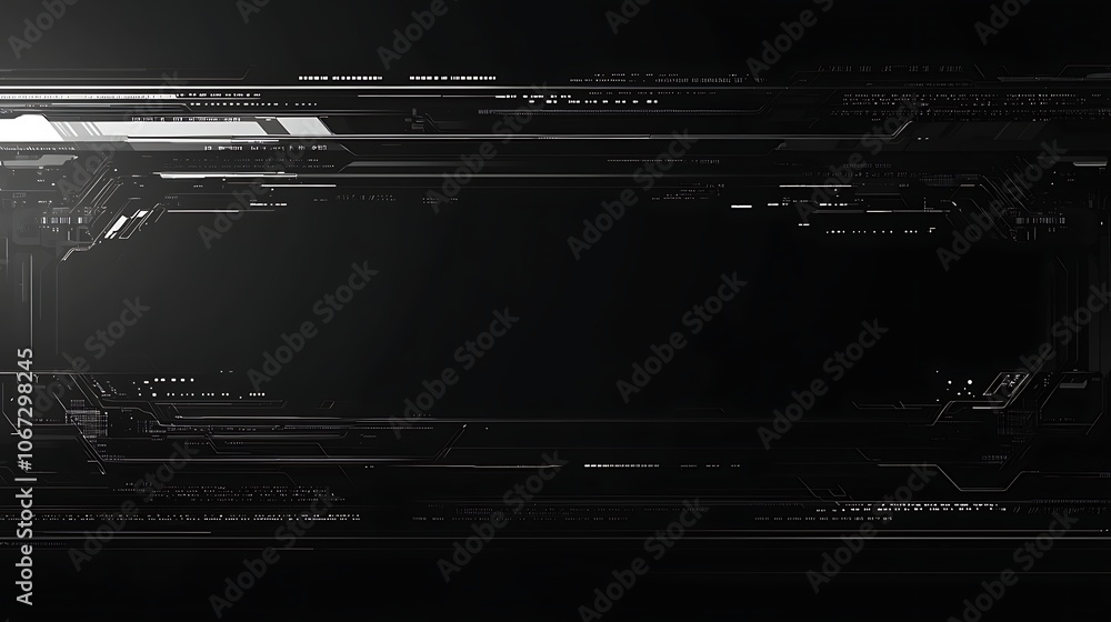 Poster sleek digital circuit patterns on dark background