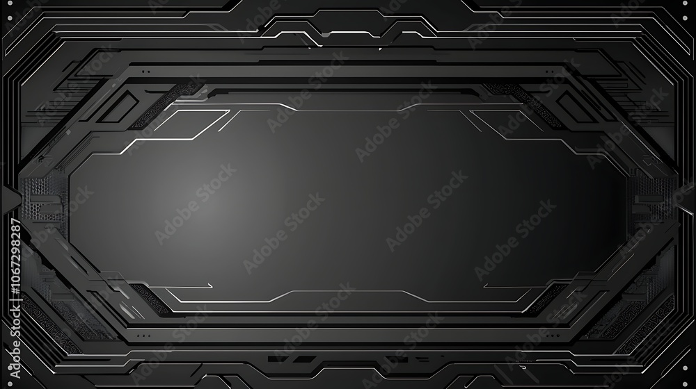 Aufkleber sleek digital circuit frame with border patterns