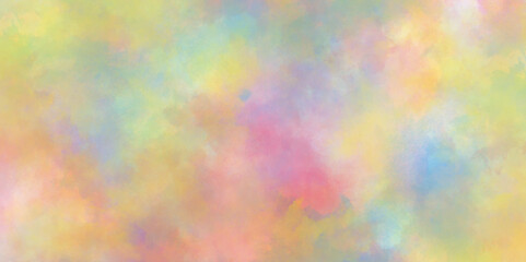 hand drawn multicolor grunge soft watercolor cloud texture, Abstract cloudy gradient background with multicolor cloudy stains, multicolor clouds texture watercolor picture painting illustration.