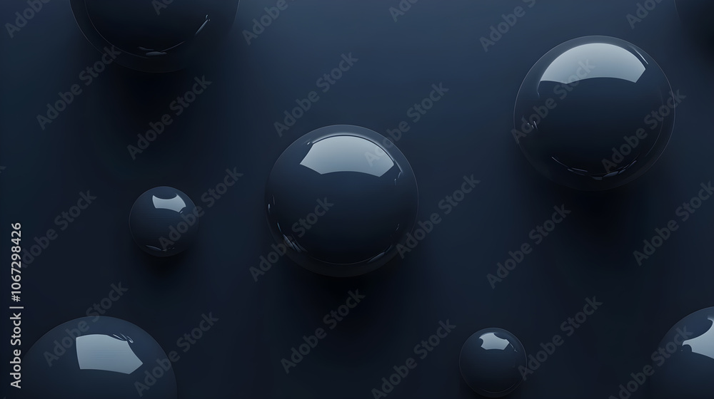 Poster gray background with shiny ball as the main element.