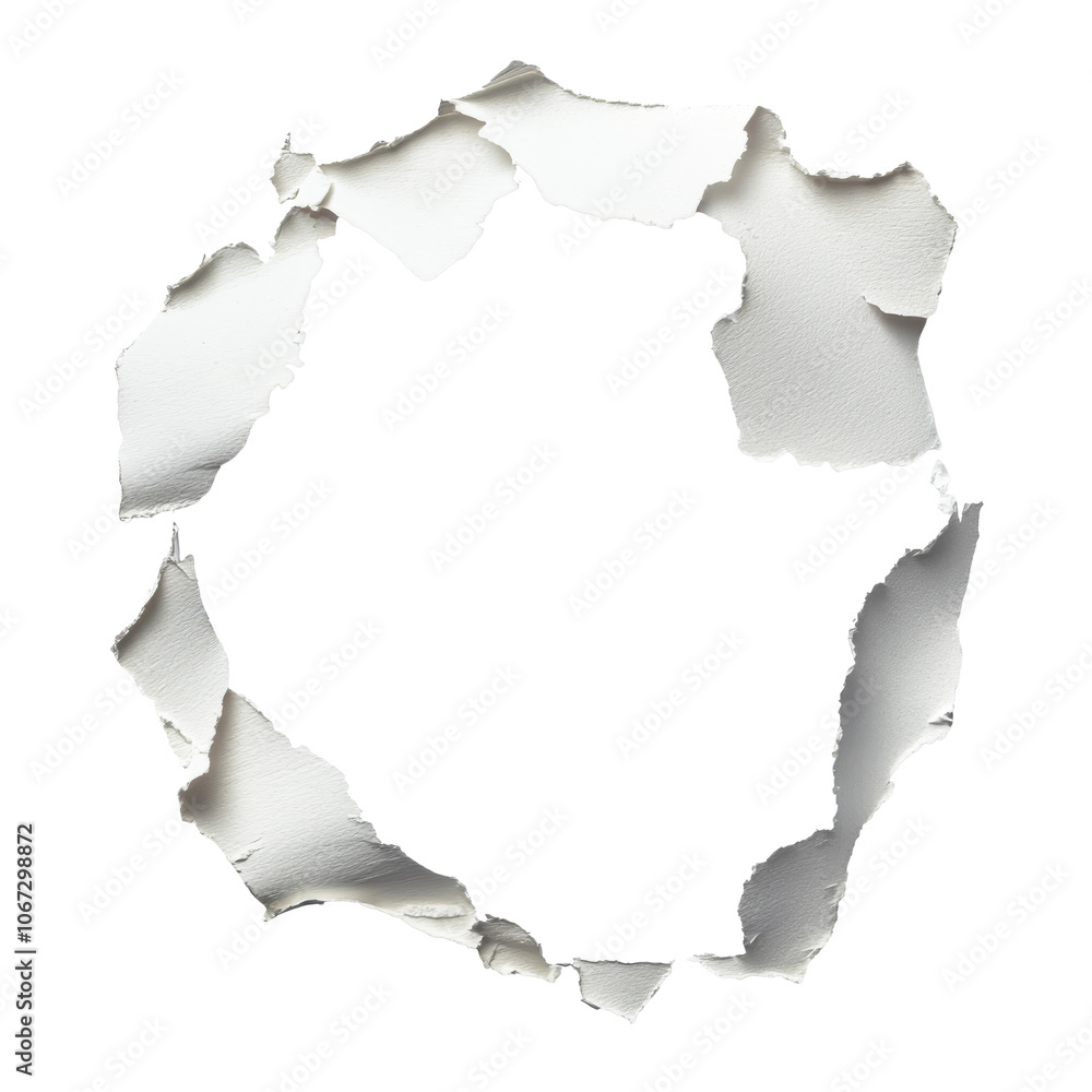Canvas Prints torn paper reveals empty space in a circular shape
