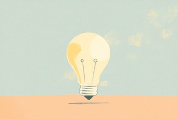 Minimalist Illustration of a Light Bulb