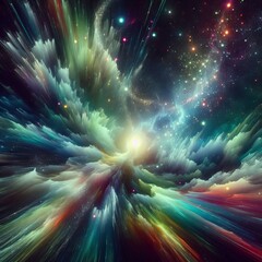 Aurora Frenzy A dynamic splatter inspired by the aurora borealis