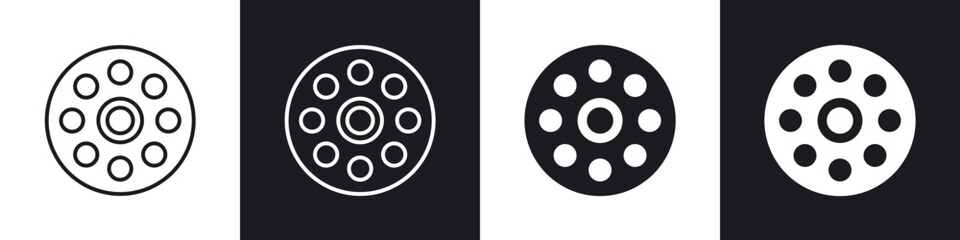 Car bearing icon in thin outlined.