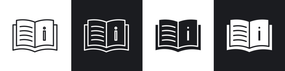 guide book icon in thin outlined.