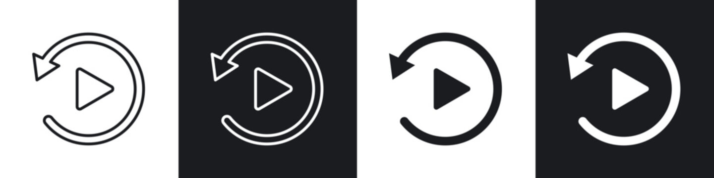 Playback icon in thin outlined.