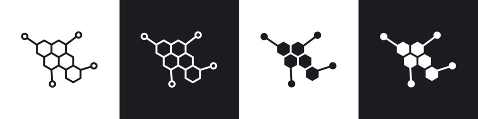 Hormones icon in thin outlined.