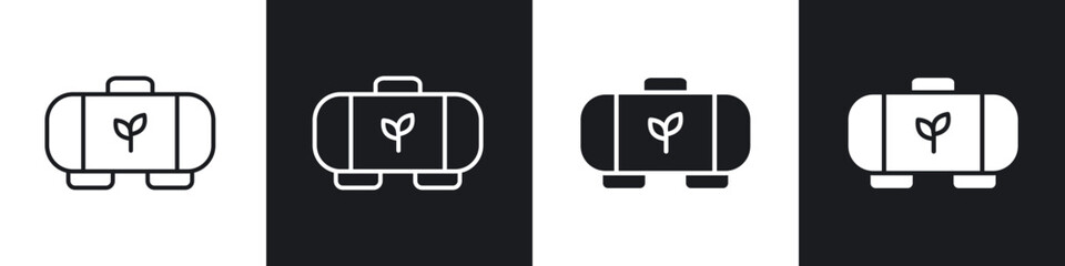 Biogas icon in thin outlined.