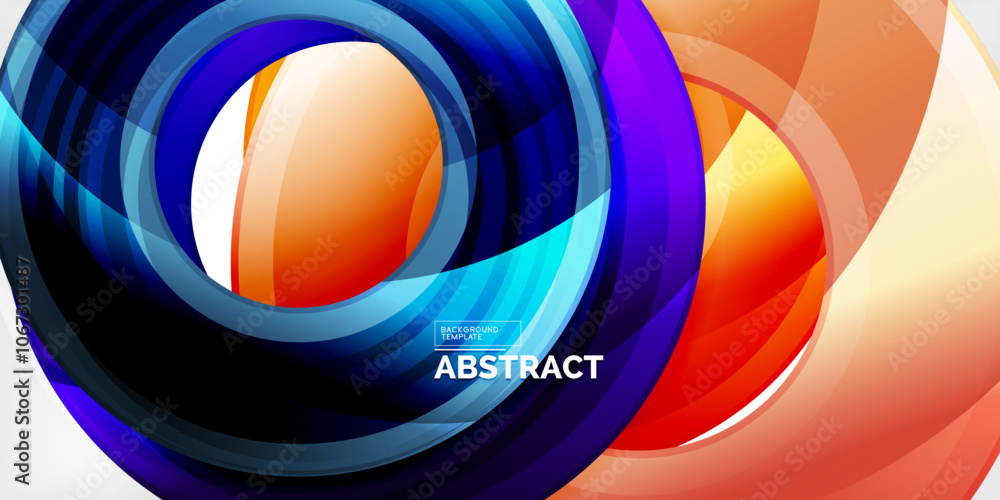Aufkleber bright colorful circles with light effects. abstract background