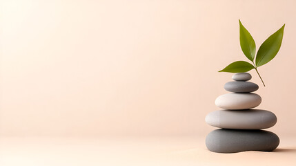 A serene Zen garden with Stones With Lines On sand--spa therapy--purity harmony and Balance for Meditation