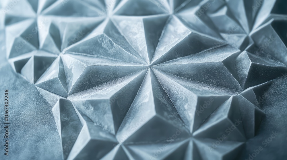 Fototapete natural frost patterns creating geometric shapes, evoking christmas stars and snowy landscapes in a 