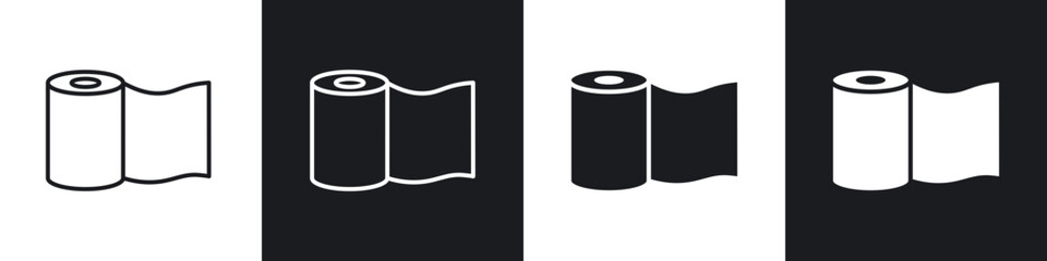 Bandage roll icon in thin outlined.