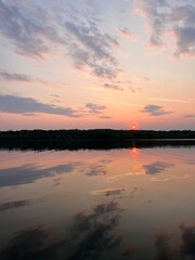 sunset over lake