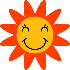 Fototapeta premium Illustration of a smiling sun