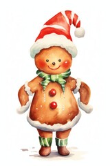 Santa ginger bread Santa hat figurine snowman winter.