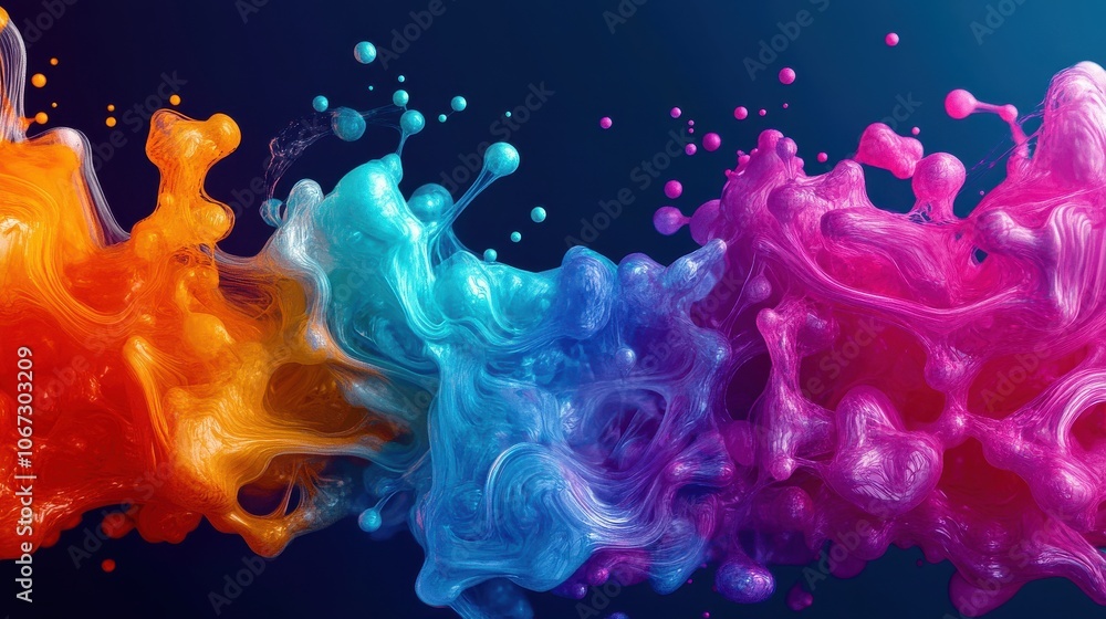 Poster vivid abstract color swirls in dynamic motion