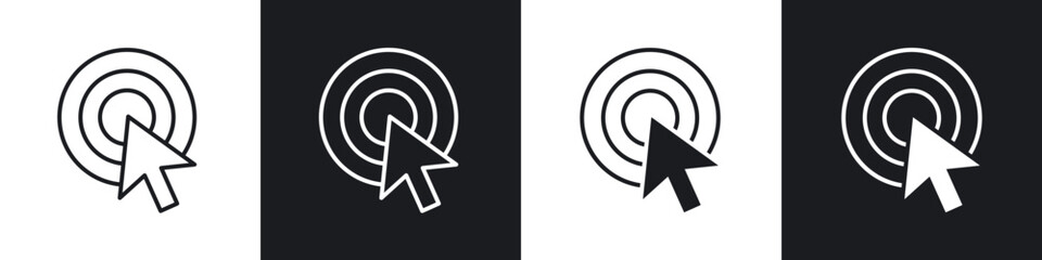 Click outlined and solid icon vector collection.