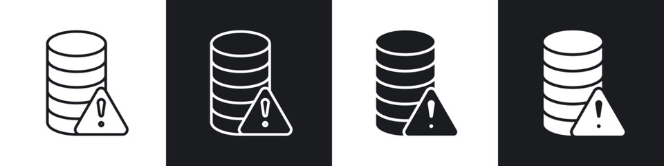 Data loss icon in thin outlined.