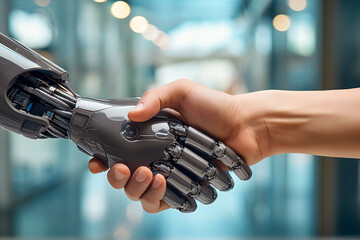 Human Hand Shaking with a Robotic Hand in a Modern Setting