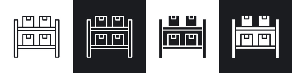 Storage rack icon in thin outlined.