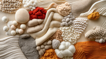 rich tapestry of natural textiles featuring blend of textures and colors