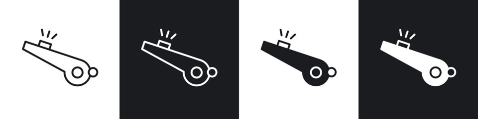 Whistle icon in thin outlined.