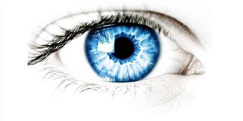 Close up Blue Eye with Eyelashes   Human Eye  Eye Detail  Gaze  Vision  Iris  Pupil  Beaut