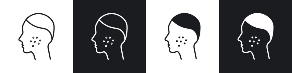 Acne icon in thin outlined.