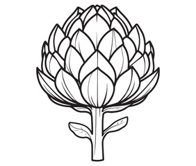 Hand drawn sketch artichoke illustration, Artichoke cartoon style vector, Artichoke vegetables icon