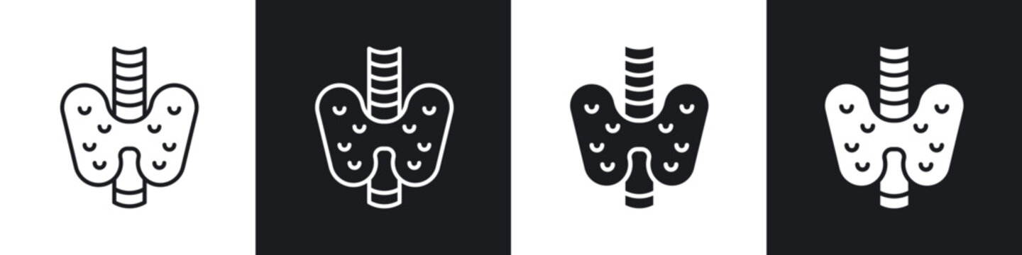 Thyroid icon in thin outlined.