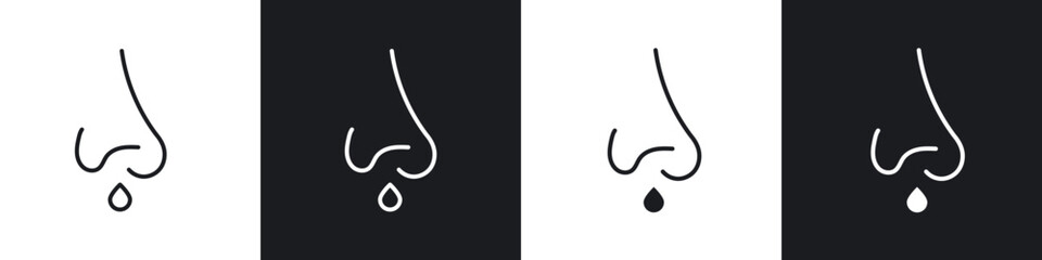 Stuffy nose icon in thin outlined.