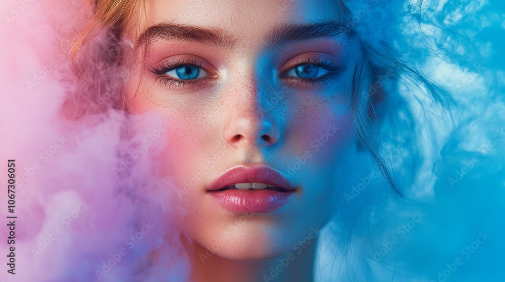 Poster vibrant color transformation, an engaging blog cover showcasing the dynamic process of color changin
